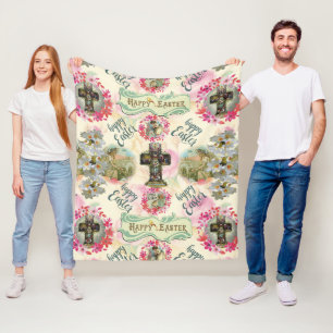 Happy Oaster Jesus Resurección Angel Wreaths Fleecedecke