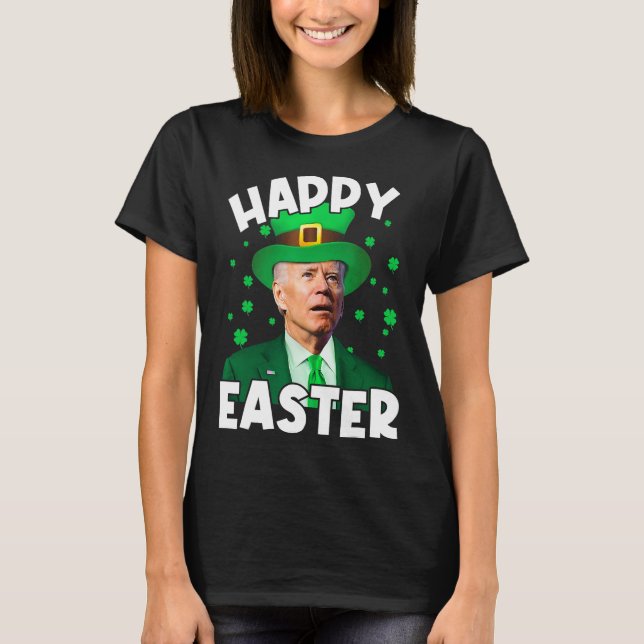 Happy Oaster Joe Biden Leprechaun Kleeblatt St Pat T-Shirt (Vorderseite)