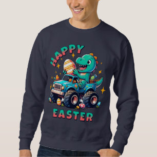 Happy Oaster Kawaii Baby Dinosaur Monster Truck Sweatshirt