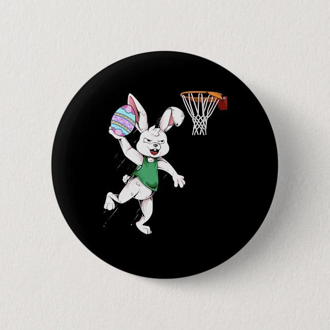 Happy Oaster Kids Boys Bunny Dunk Basketball Ost Button (Vorderseite)