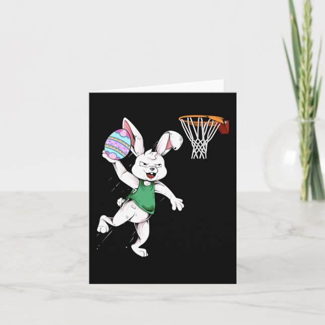 Happy Oaster Kids Boys Bunny Dunk Basketball Ost Karte (Vorderseite)
