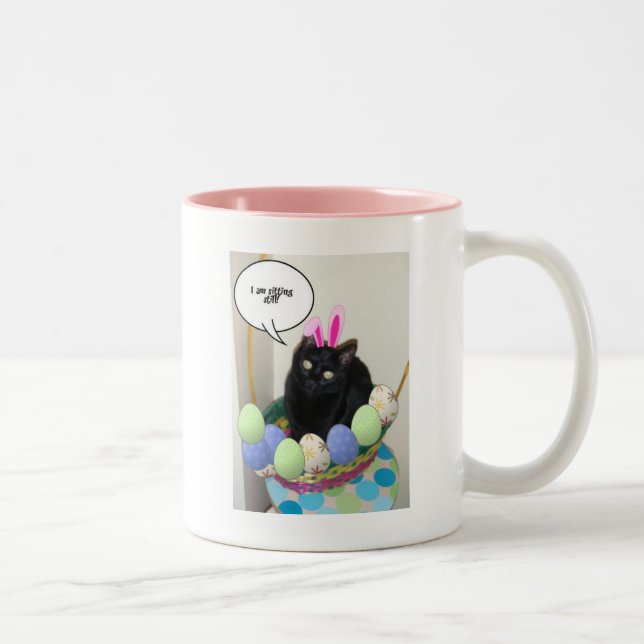 Happy Oaster Kitty Zweifarbige Tasse (Rechts)