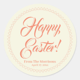 Happy Oaster Lachs Creme Custom Skript Runder Aufkleber