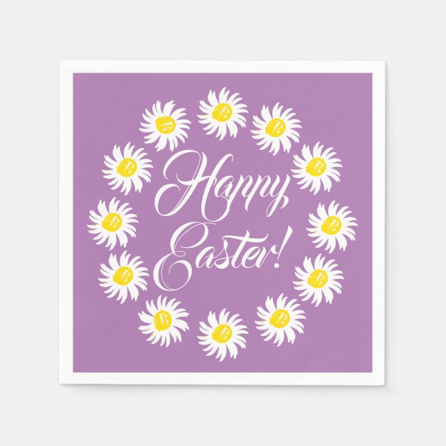 Happy Oaster Lavendel Drehbuch niedlich zaghaft fr Serviette (Vorderseite)