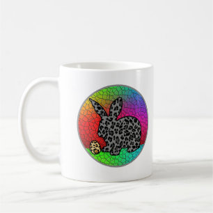 Happy Oaster Leopard Print Bunny Rabbit and Egg T Kaffeetasse