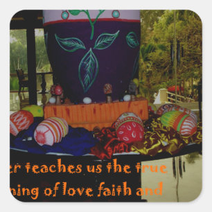 Happy Oaster Liebe Glaube und Hoffnung Wünsche Quadratischer Aufkleber