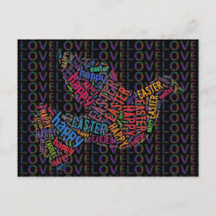 Happy Oaster Liebe Taube farbiger Text Feiertagspostkarte