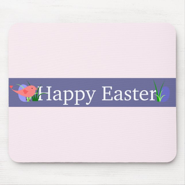 Happy Oaster Lila Banner Mousepad (Vorne)