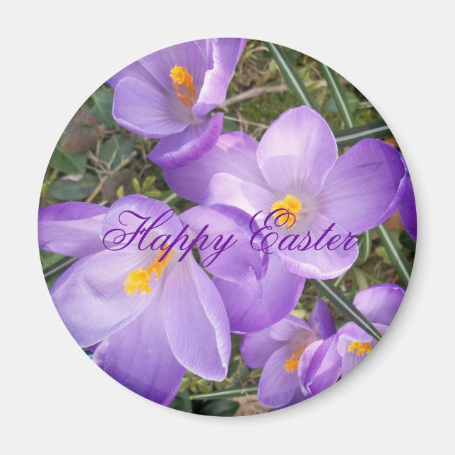 Happy Oaster Lila Crocus Magnet (Vorne)