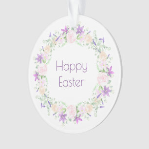 Happy Oaster Lila und weiße Blume Ornament