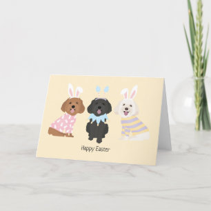 Happy Oaster Maltipoo Hunde Feiertagskarte