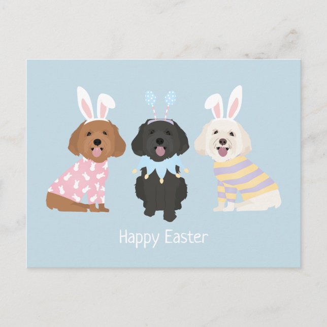 Happy Oaster Maltipoo Hunde Postkarte (Vorderseite)
