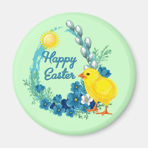 Happy Oaster mit Baby Chick Magnet