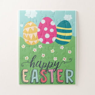 Happy Oaster mit bunten Eierpuzzles für Kinder Puzzle