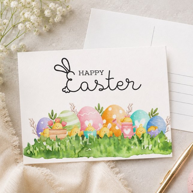 Happy Oaster mit Eiern Postkarte (Von Creator hochgeladen)