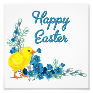 Happy Oaster mit einem Baby Chick Fotodruck