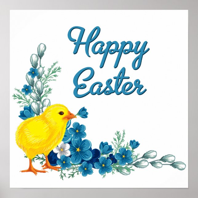 Happy Oaster mit einem Baby Chick Poster (Vorne)