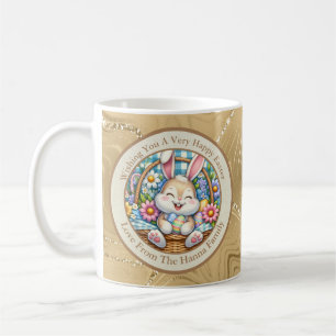 Happy Oaster mit Niedlichem Hasen, Eiern und Blume Kaffeetasse