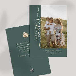 Happy Oaster Modern Minimalistisch Sage Green Card Feiertagskarte