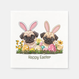 Happy Oaster Mops Hunde Bunny Ears Serviette