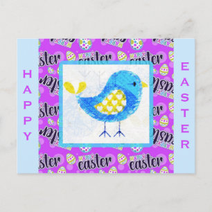 Happy Oaster Niedlich Blue Chick Postkarte