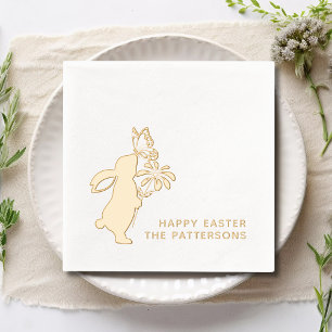 Happy Oaster Niedlich Bunny Butterfly Personalisie Servietten Mit Folie
