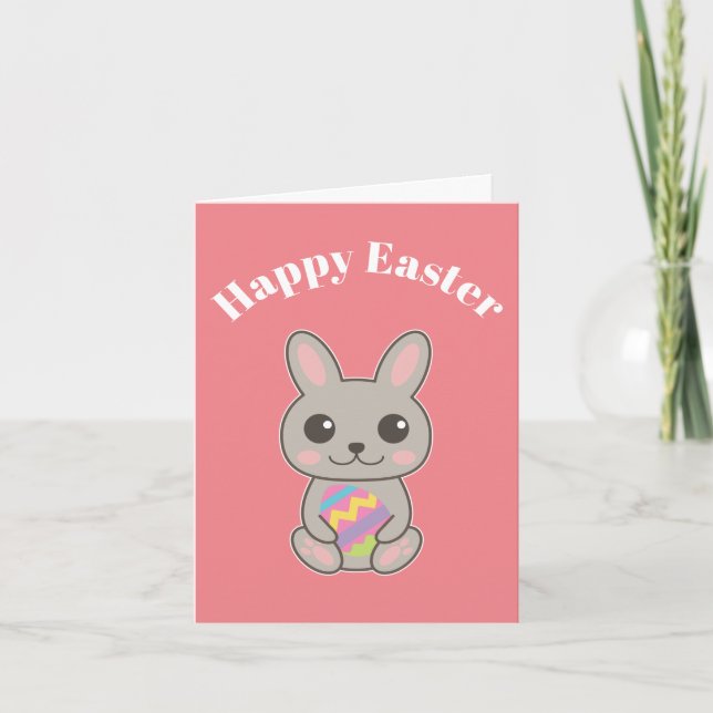 Happy Oaster Niedlich Bunny Card Karte (Vorderseite)