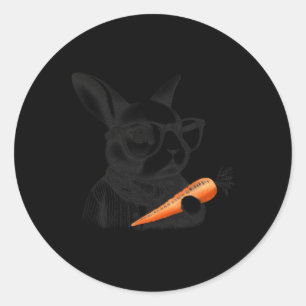 Happy Oaster Niedlich Bunny Carrots Funny Gles Runder Aufkleber