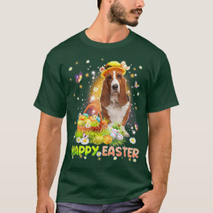 Happy Oaster Niedlich Bunny Dog Basset Hound Egg B T-Shirt