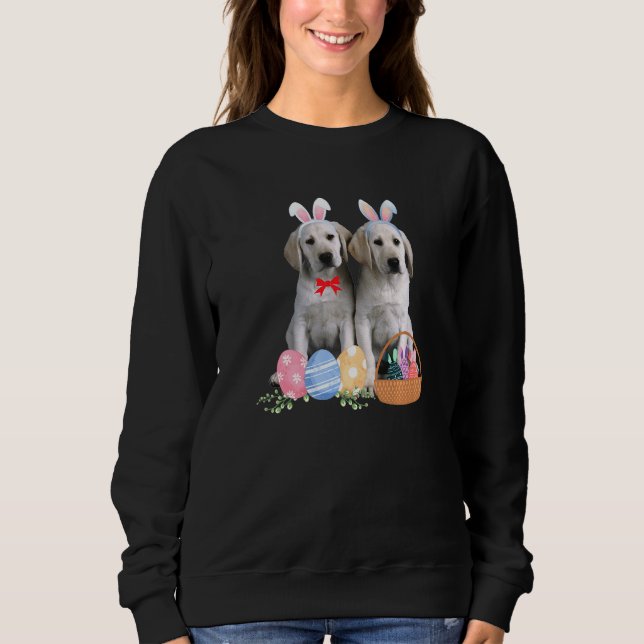 Happy Oaster Niedlich Bunny Dog Eggs Basket Männer Sweatshirt (Vorderseite)
