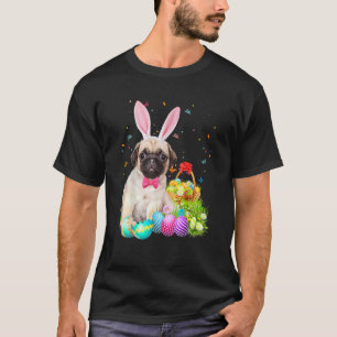 Happy Oaster Niedlich Bunny Dog Mops Eier Basket F T-Shirt