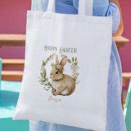 Happy Oaster Niedlich Bunny Floral Ostertote Tasch Tragetasche