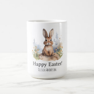 Happy Oaster Niedlich Bunny mit gelben Blumen Kaffeetasse