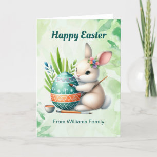 Happy Oaster, Niedlich Bunny Painting a Osteregg Feiertagskarte