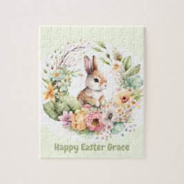 Happy Oaster Niedlich Bunny personalisiert Jigsaw  Puzzle