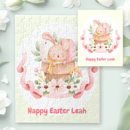 Happy Oaster Niedlich Bunny Personalisiert Name Gi Puzzle