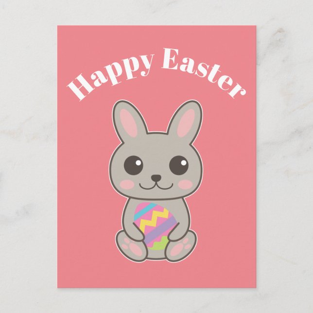 Happy Oaster Niedlich Bunny Postkarte (Vorderseite)