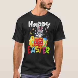 Happy Oaster Niedlich Bunny Rabiit Raccoon Eggs Hu T-Shirt