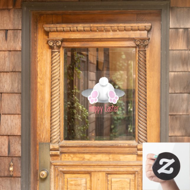 Happy Oaster Niedlich Bunny Schwanz Fensteraufkleber (Haustür)