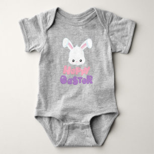 Happy Oaster, Niedlich Bunny, White Bunny, Rabbit Baby Strampler