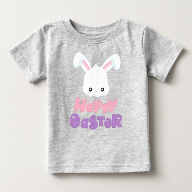 Happy Oaster, Niedlich Bunny, White Bunny, Rabbit Baby T-shirt (Vorderseite)