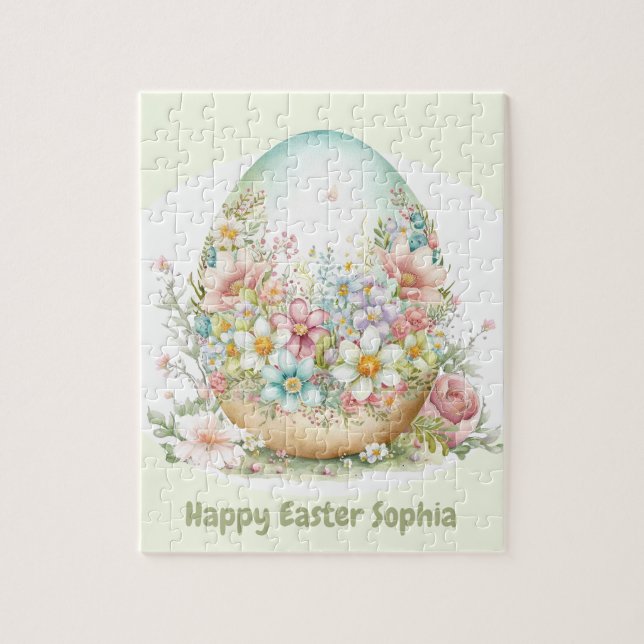 Happy Oaster Niedlich Egg personalisiert Jigsaw Pu Puzzle (Vertikal)