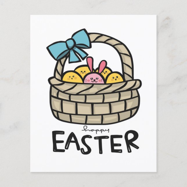 Happy Oaster Niedlich Eggs Basket | Kaninchen Flyer (Vorne)