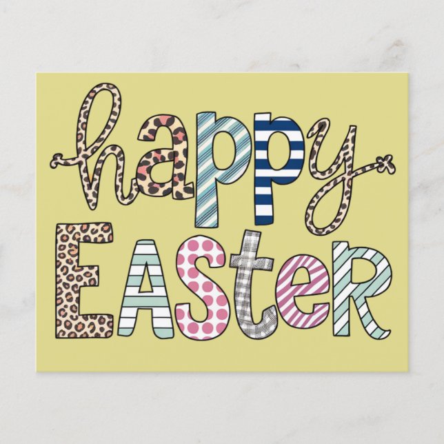 Happy Oaster Niedlich Floral Bunny Spring Leopard Flyer (Vorne)