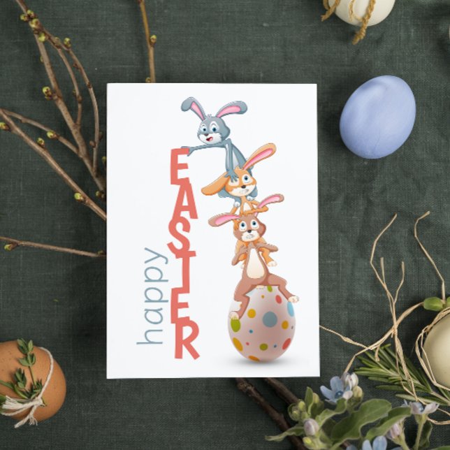 Happy Oaster Niedlich Funny Modern Bunny Rabbit Eg Karte (Von Creator hochgeladen)