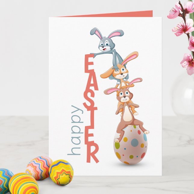Happy Oaster Niedlich Funny Modern Bunny Rabbit Eg Karte (Von Creator hochgeladen)