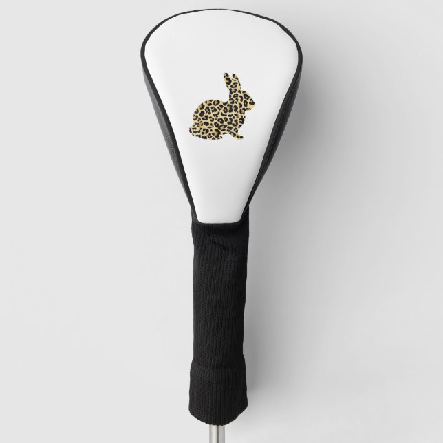 Happy Oaster Niedlich Leopard Bunny Rabbit _1 Golf Headcover (Vorderseite)