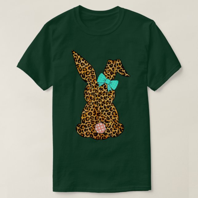 Happy Oaster Niedlich Leopard Bunny Rabbit Funny T-Shirt (Design vorne)