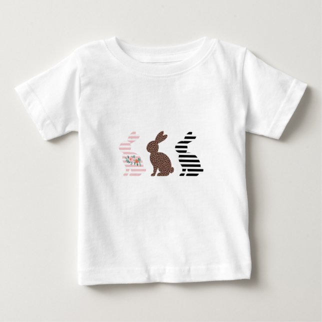 Happy Oaster Niedlich Osterleopard Bunny Rabbit Baby T-shirt (Vorderseite)