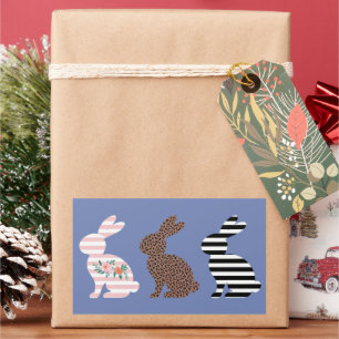 Happy Oaster Niedlich Osterleopard Bunny Rabbit Rechteckiger Aufkleber